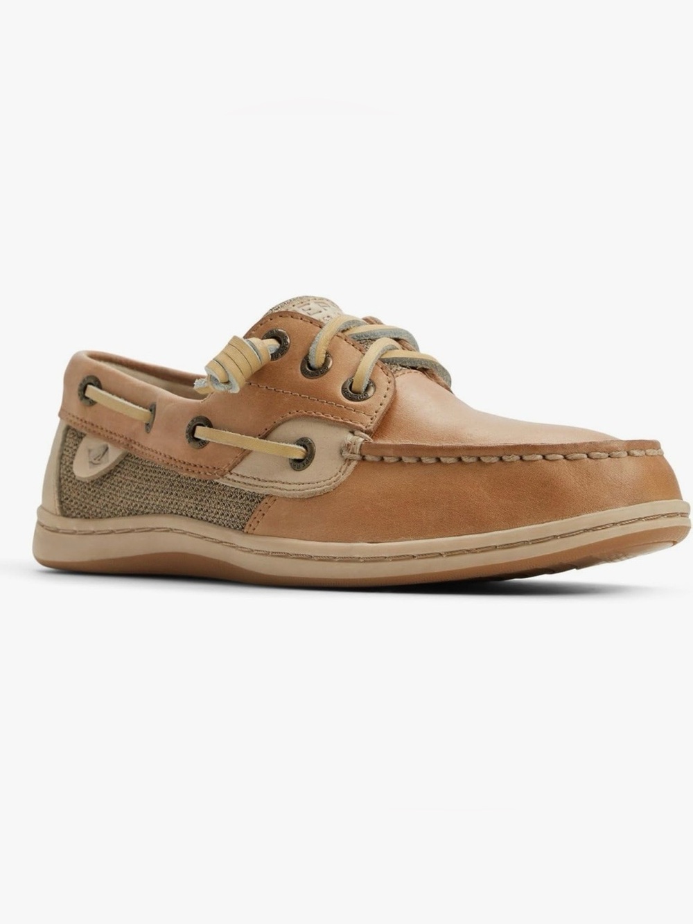 Sperry Tan Leather & Mesh Boat Shoe Women's Songfish 3-Eye Leather